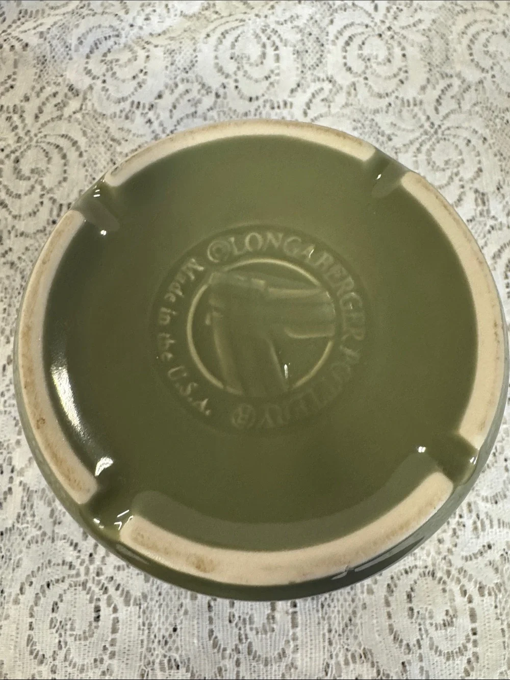 Longaberger Olive Green 1 Qt. Crock